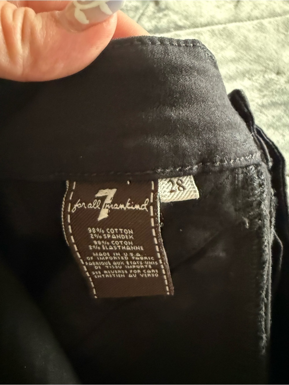 138. | 7 For All Mankind | ($298) BNWT | Black Stretch Denim Jeans | 28 - Picture 5 of 5